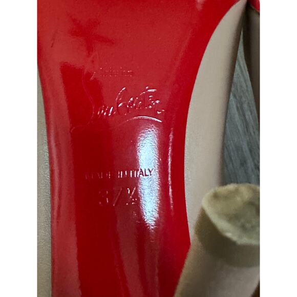 Christian Louboutin Nude Pointy Toe Heel Pump size 37.5 - Picture 8 of 16